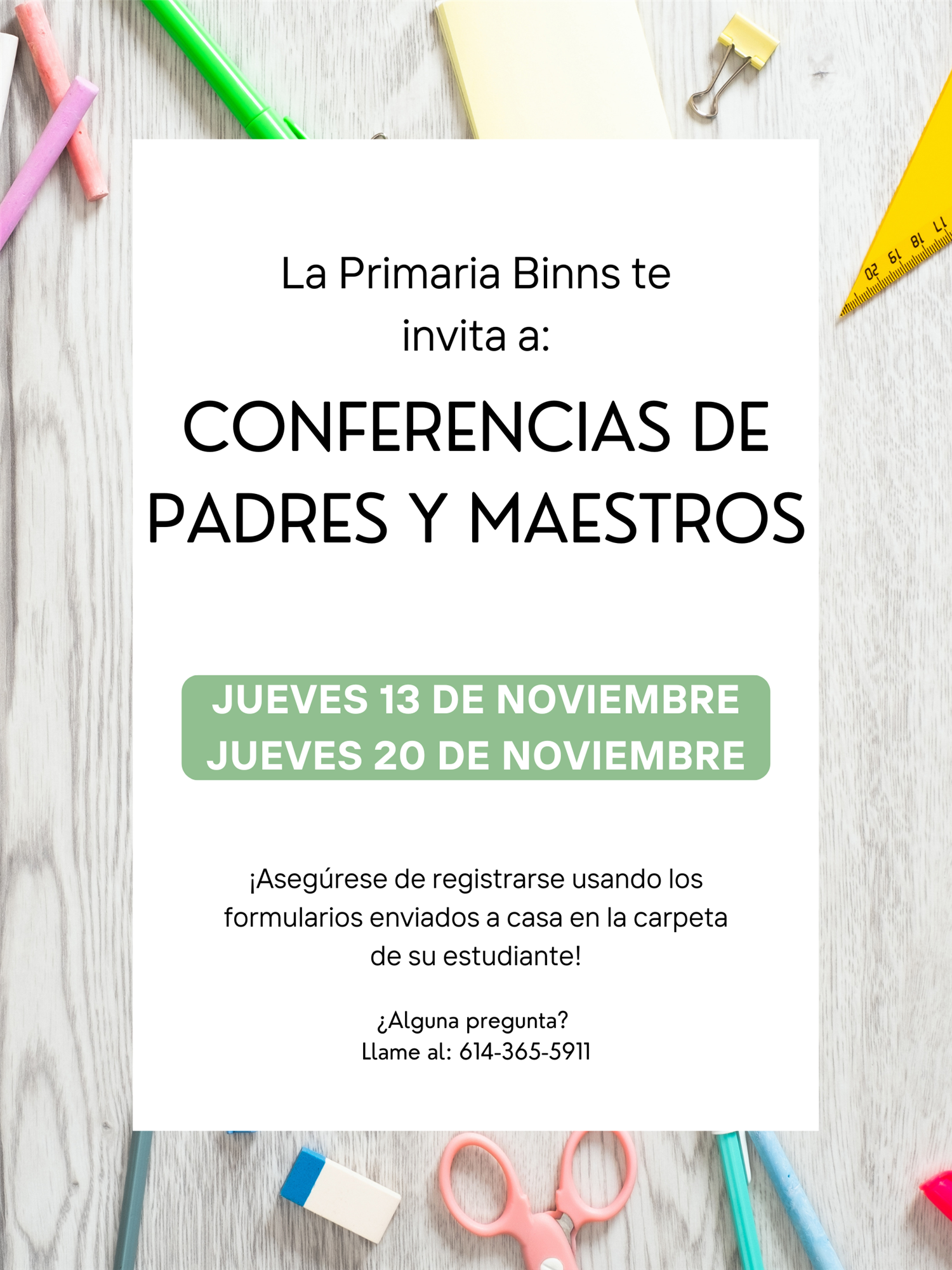 Parent Teacher Conferences 11/13 and 11/20